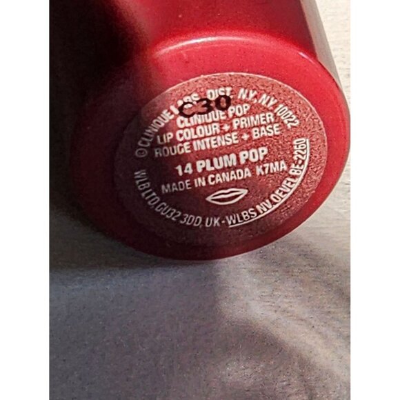 Clinique Pop Lip Colour + Primer Rouge Intense Base 14 Plum Pop - Picture 2 of 2